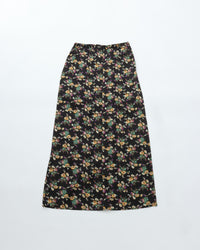 THE SHINZONE / FLOWER BOUQUET PRINTED SATIN SKIRT 07 BLACK
