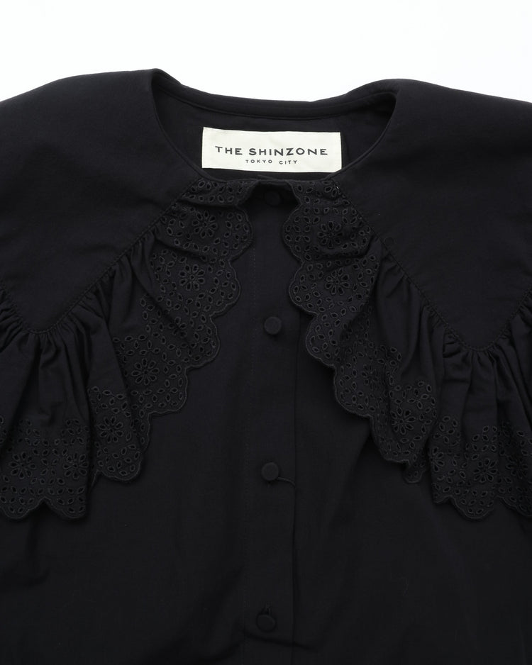 THE SHINZONE / LACE COLLAR BLOUSE 07 BLACK