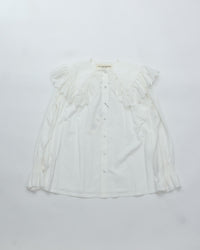THE SHINZONE / LACE COLLAR BLOUSE 01 WHITE