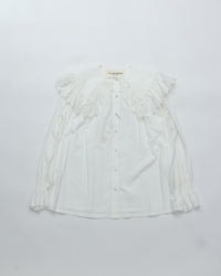 THE SHINZONE / LACE COLLAR BLOUSE 01 WHITE