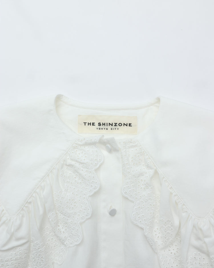 THE SHINZONE / LACE COLLAR BLOUSE 01 WHITE