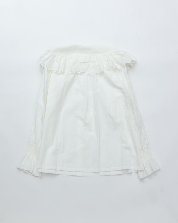 THE SHINZONE / LACE COLLAR BLOUSE 01 WHITE