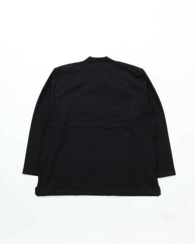 Yonetomi   WAVE COTTON BASQUE KNIT PULLOVER  MOCK・SOLID