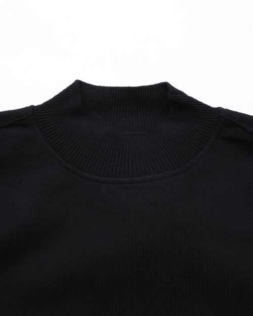 Yonetomi WAVE COTTON BASQUE KNIT PULLOVER MOCK・SOLID