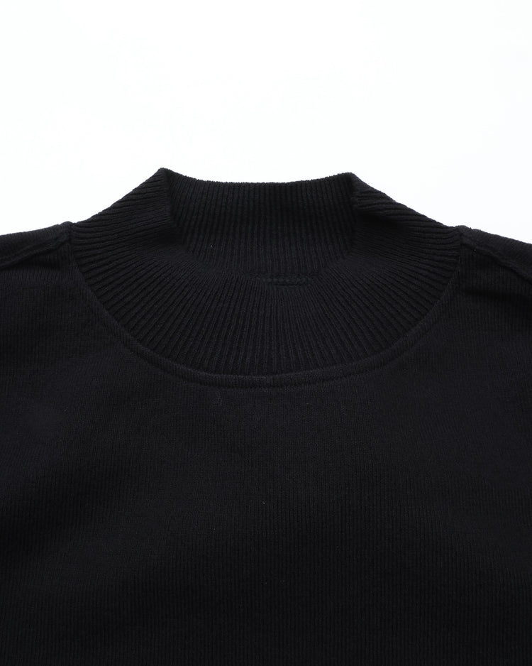 Yonetomi   WAVE COTTON BASQUE KNIT PULLOVER  MOCK・SOLID
