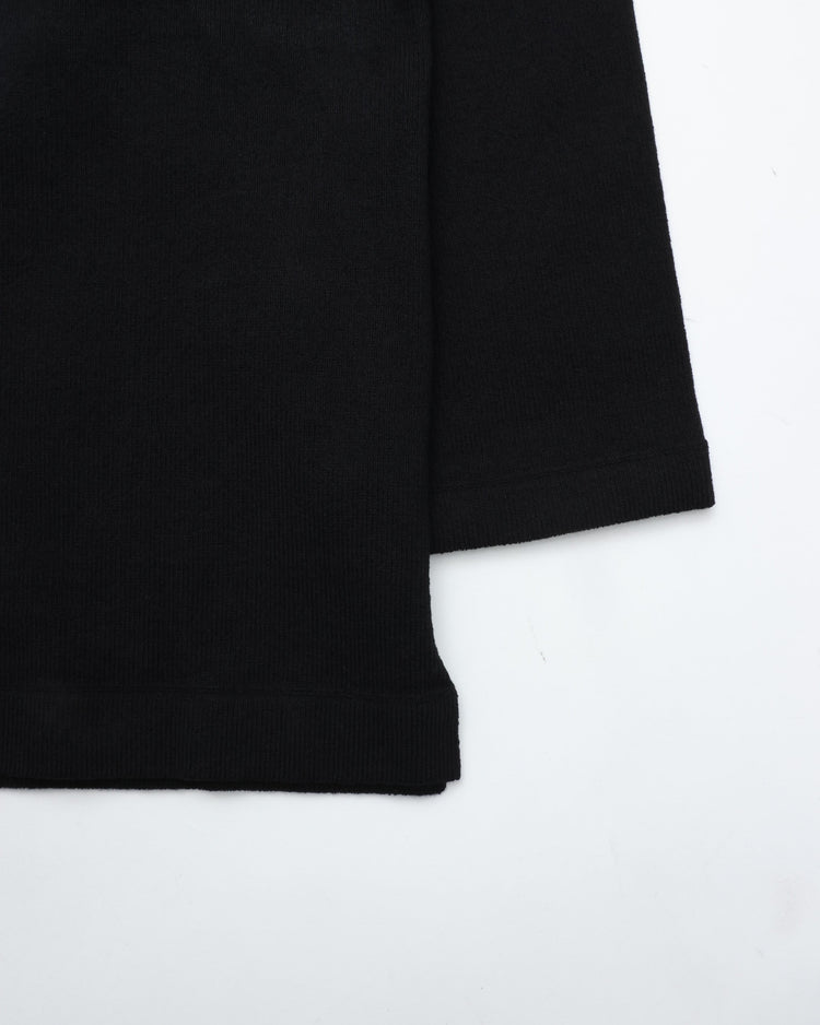 Yonetomi   WAVE COTTON BASQUE KNIT PULLOVER  MOCK・SOLID