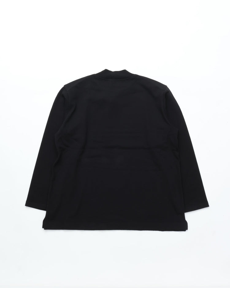 Yonetomi   WAVE COTTON BASQUE KNIT PULLOVER  MOCK・SOLID