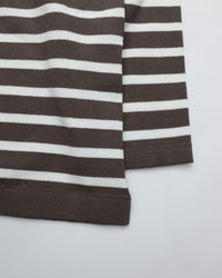 Yonetomi   WAVE COTTON BASQUE KNIT PULLOVER  CREW BORDER