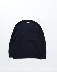 Yonetomi / WAVE COTTON KNIT PULLOVER 63 NAVY
