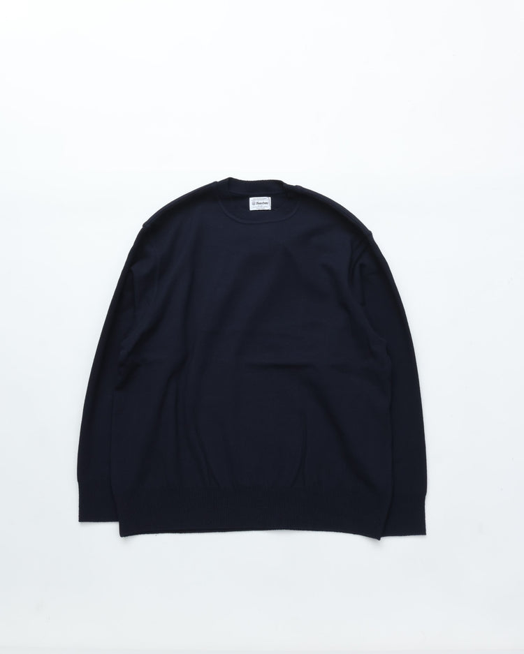 Yonetomi  / WAVE COTTON KNIT PULLOVER 63 NAVY