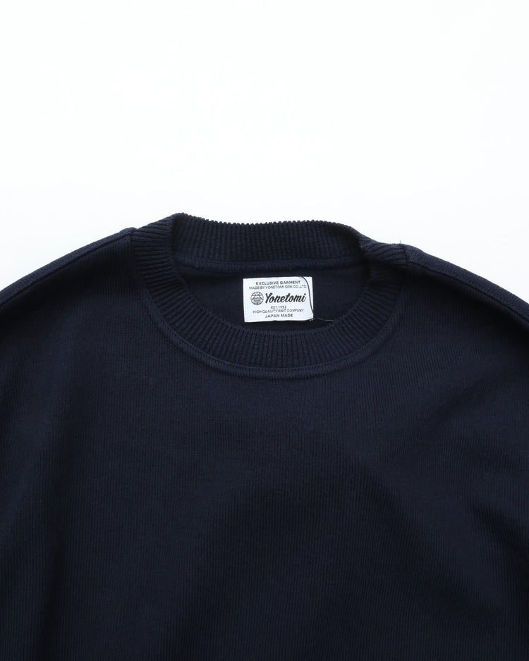 Yonetomi  / WAVE COTTON KNIT PULLOVER 63 NAVY