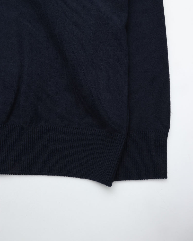 Yonetomi  / WAVE COTTON KNIT PULLOVER 63 NAVY