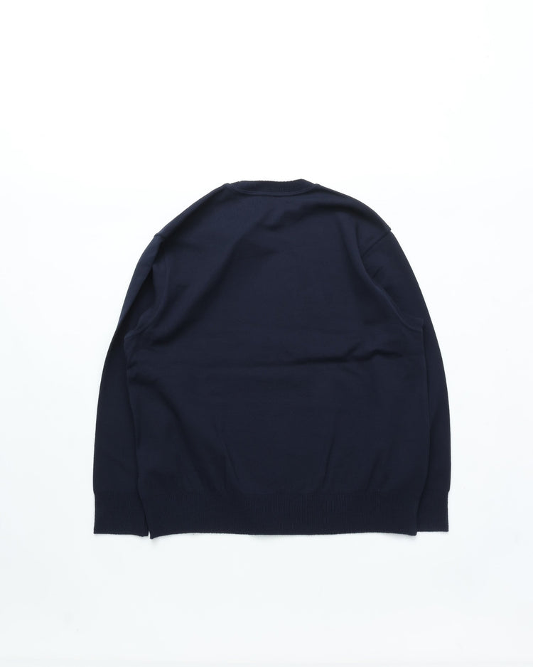 Yonetomi / WAVE COTTON KNIT PULLOVER 63 NAVY