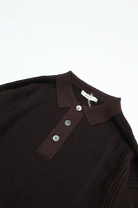 YASHIKI    Akisame Knit Polo（秋雨）YSK-26AW-KN05 BROWN