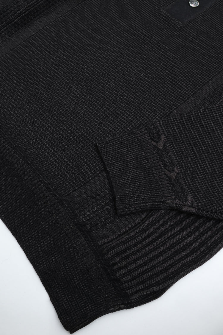 YASHIKI    Akisame Knit Polo（秋雨）YSK-26AW-KN05 BLACK