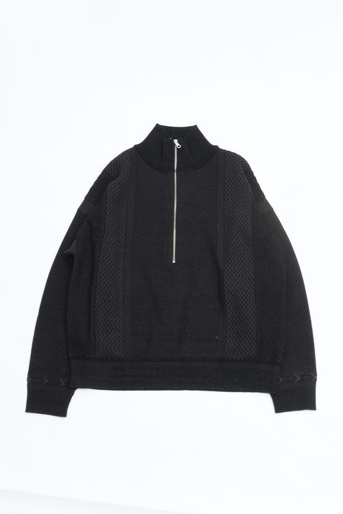 YASHIKI Karita Half Zip Knit (Kanda) YSK-26AW-KN06 BLACK