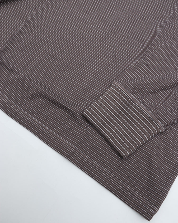 Yonetomi GARMENT DYED BORDER T-SHIRT〈LONG SLEEVE〉 12 GRAY*WHITE