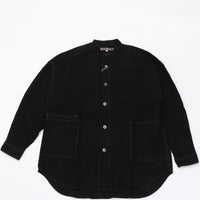 HAVERSACK / 塩縮ネル バンドカラーオーバーシャツ　BLACK