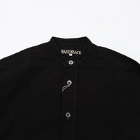 HAVERSACK / 塩縮ネル バンドカラーオーバーシャツ　BLACK
