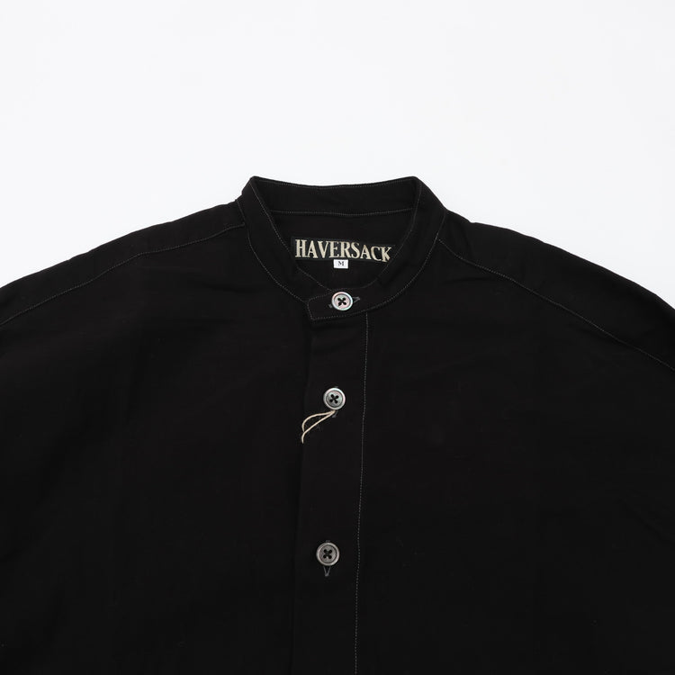 HAVERSACK / 塩縮ネル バンドカラーオーバーシャツ　BLACK