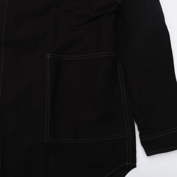 HAVERSACK / 塩縮ネル バンドカラーオーバーシャツ　BLACK