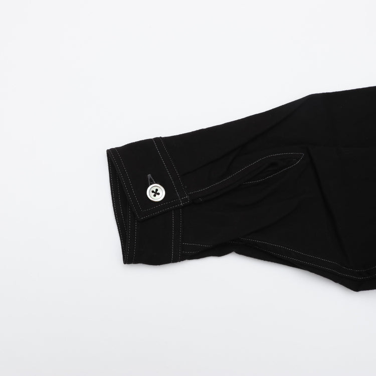 HAVERSACK / 塩縮ネル バンドカラーオーバーシャツ　BLACK