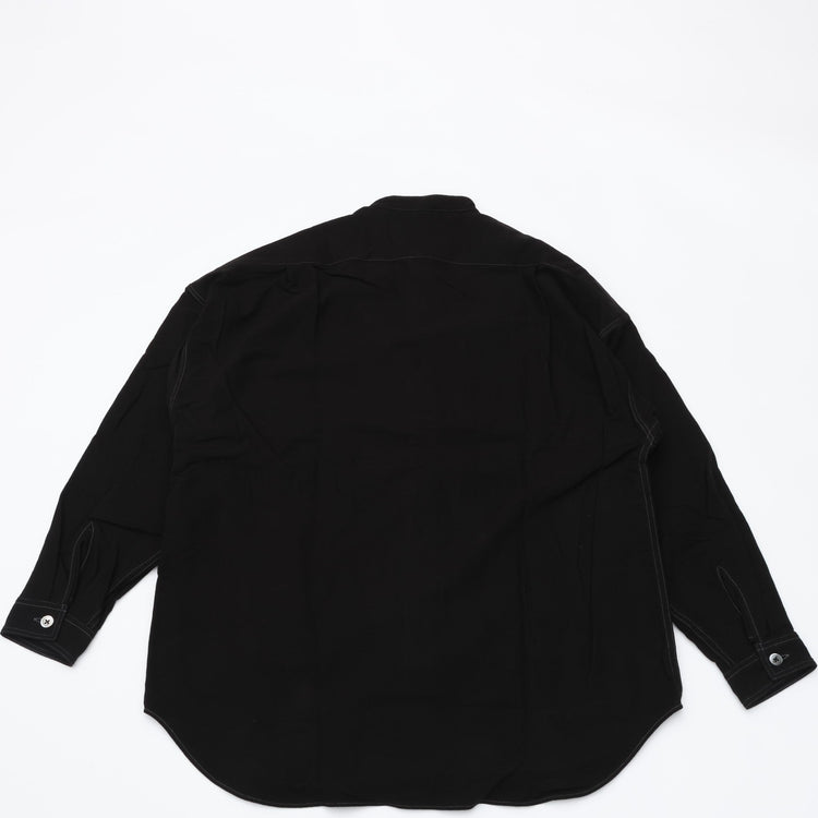 HAVERSACK / 塩縮ネル バンドカラーオーバーシャツ　BLACK