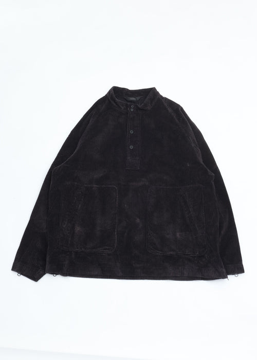 roundabout   Corduroy Stand Collar Smock RA26AW-BL01 BLACK