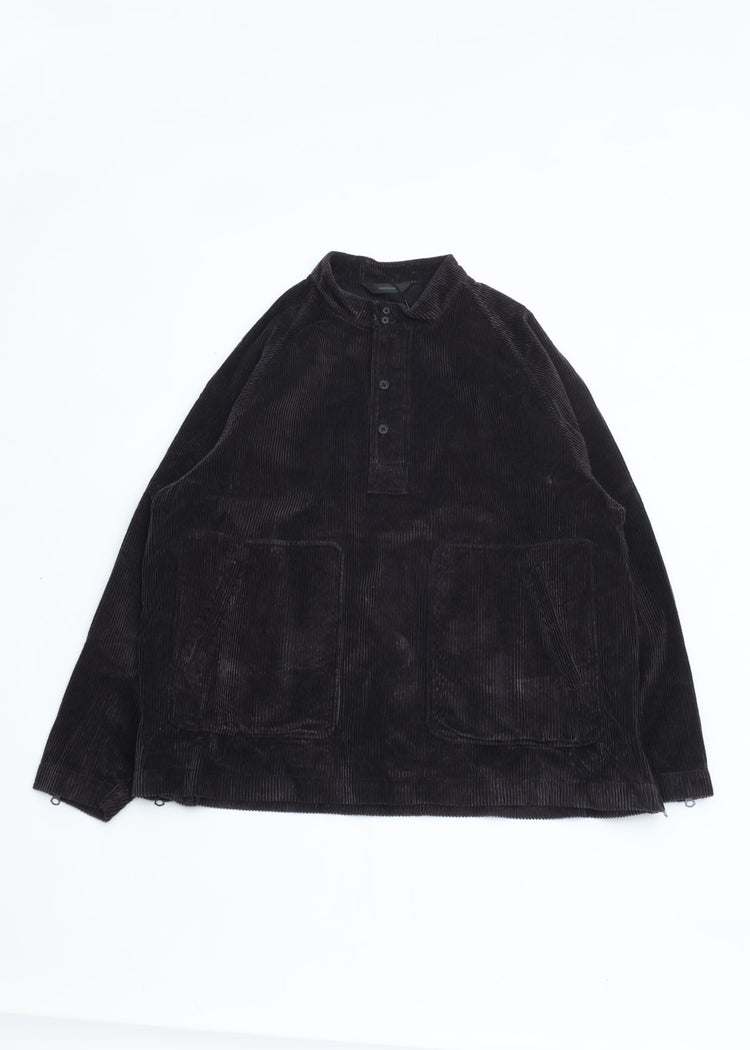 roundabout   Corduroy Stand Collar Smock RA26AW-BL01 BLACK