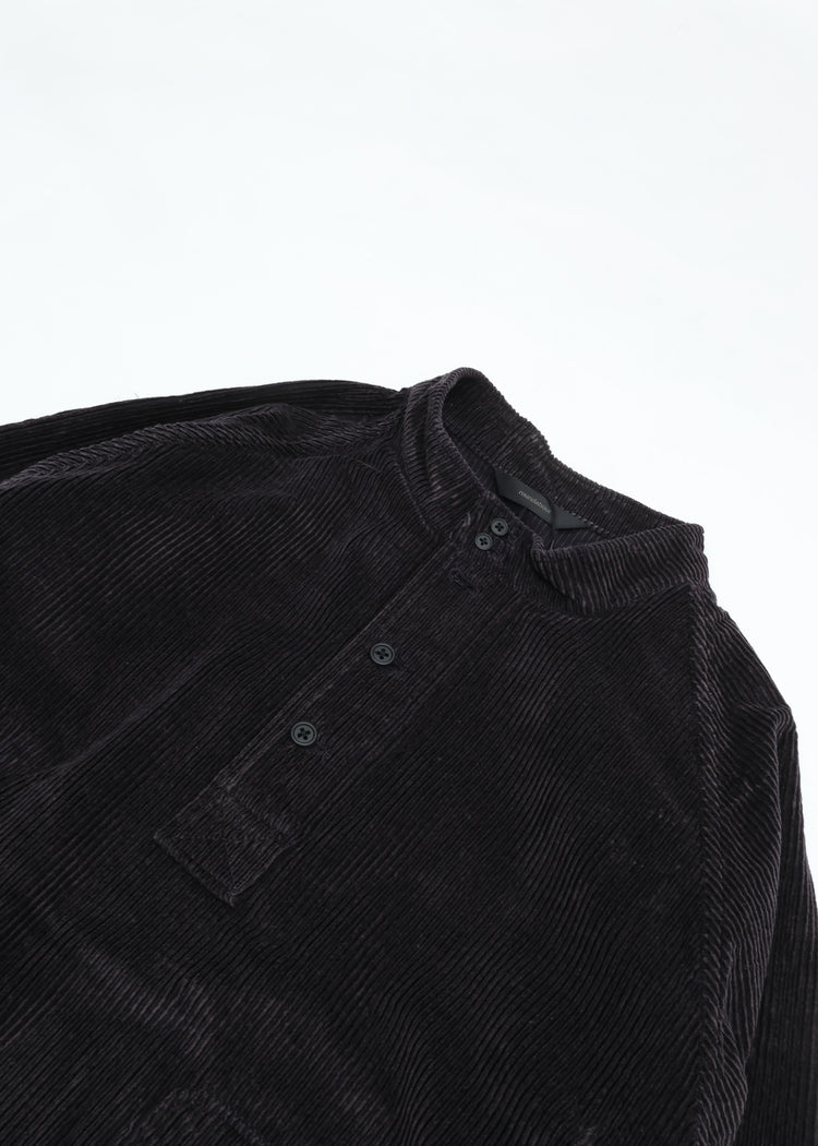 roundabout   Corduroy Stand Collar Smock RA26AW-BL01 BLACK