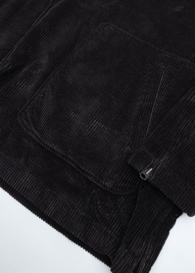 roundabout   Corduroy Stand Collar Smock RA26AW-BL01 BLACK