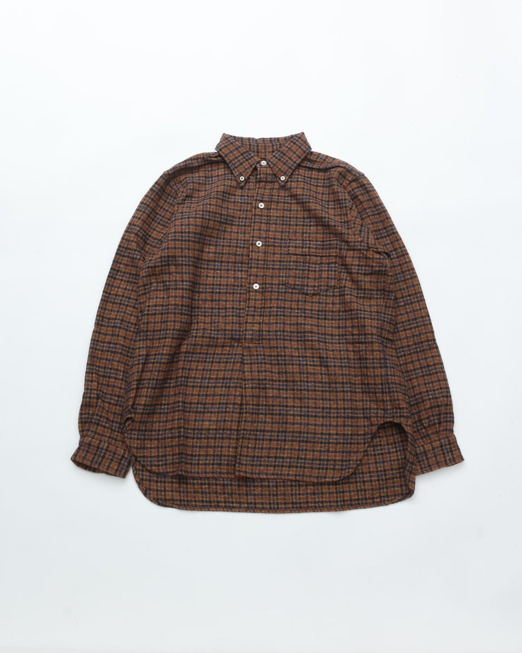 THE CORONA UTILITY CS005 - WCW SHIRT PULLOVER / Brown × BLUE