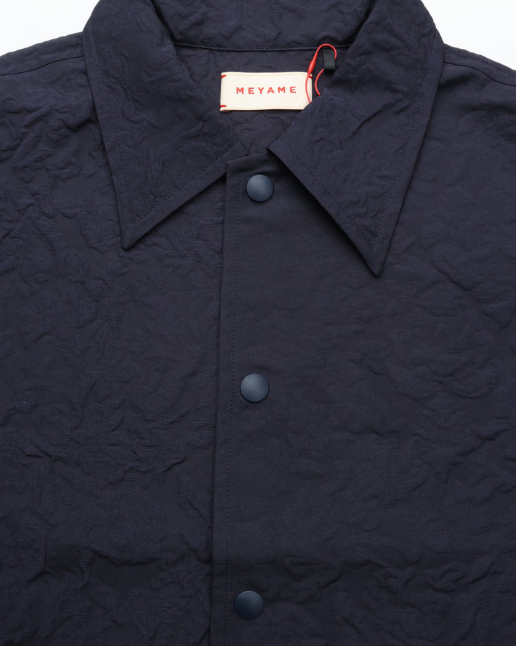 MEYAME / FLORAL SHORT COACH JACKET NAVY