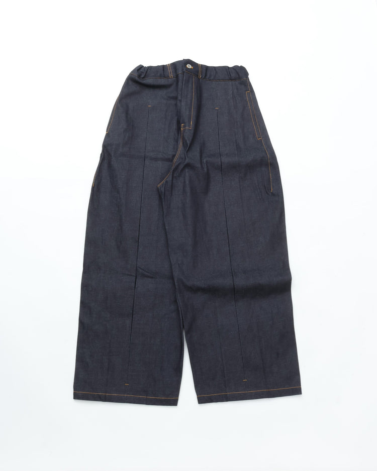 sage NATION  BOX PLEAT TROUSER DENIM RAW DENIM