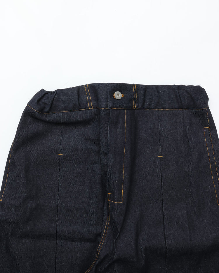 sage NATION  BOX PLEAT TROUSER DENIM RAW DENIM
