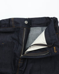 sage NATION  BOX PLEAT TROUSER DENIM RAW DENIM