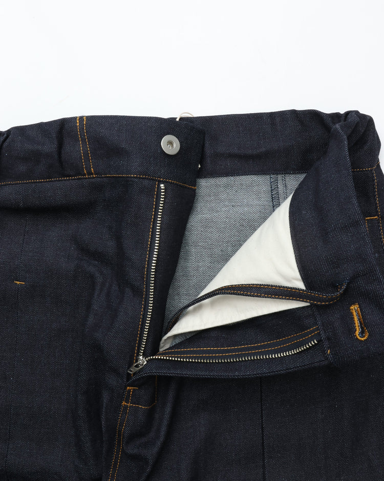 sage NATION  BOX PLEAT TROUSER DENIM RAW DENIM