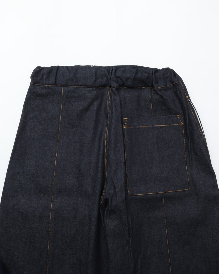 sage NATION  BOX PLEAT TROUSER DENIM RAW DENIM