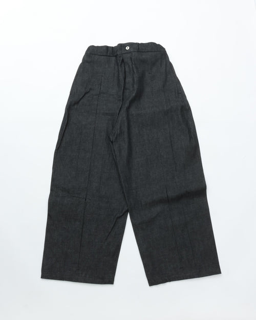 sage NATION  BOX PLEAT TROUSER DENIM RAW BLACK