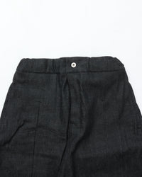 sage NATION BOX PLEAT TROUSER DENIM RAW BLACK