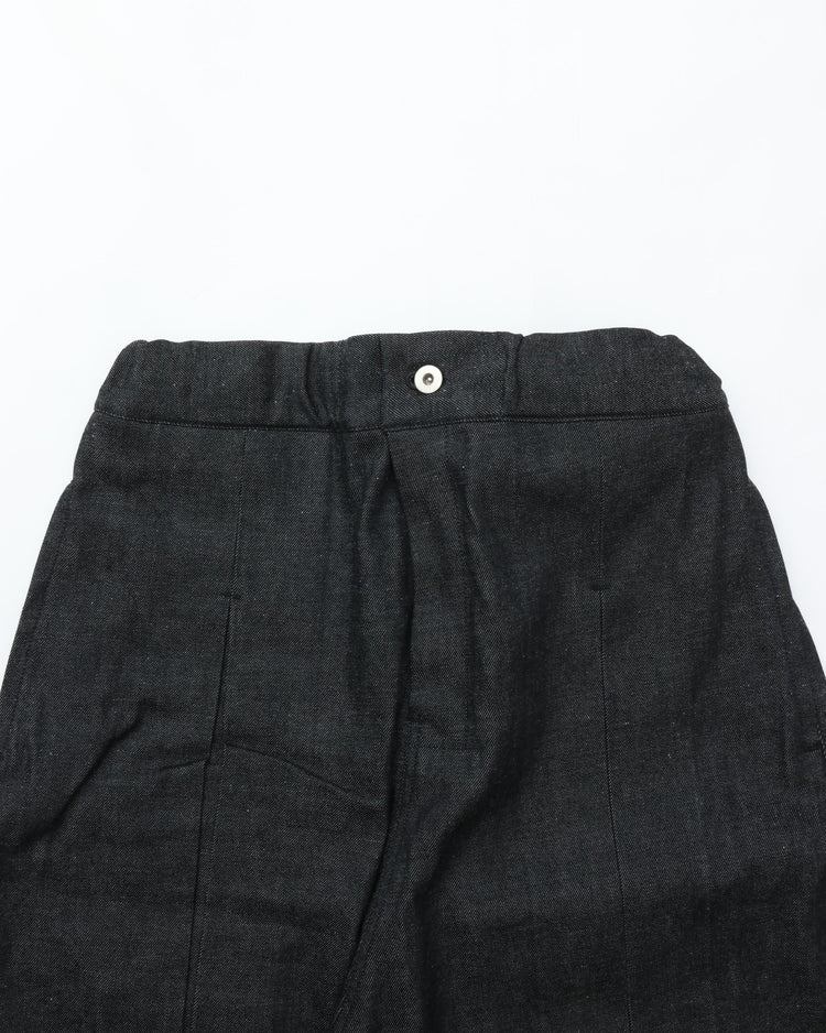 sage NATION  BOX PLEAT TROUSER DENIM RAW BLACK