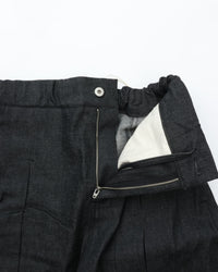 sage NATION  BOX PLEAT TROUSER DENIM RAW BLACK