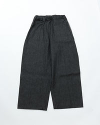 sage NATION BOX PLEAT TROUSER DENIM RAW BLACK
