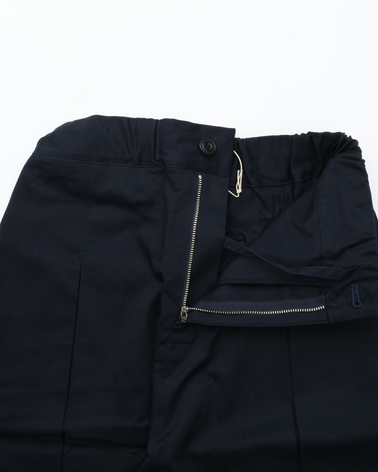 sage NATION  BOX PLEAT TROUSER NAVY