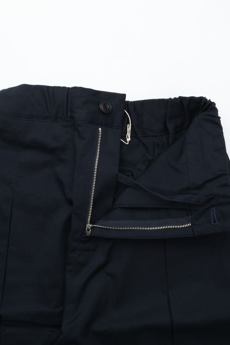sage NATION  BOX PLEAT TROUSER NAVY