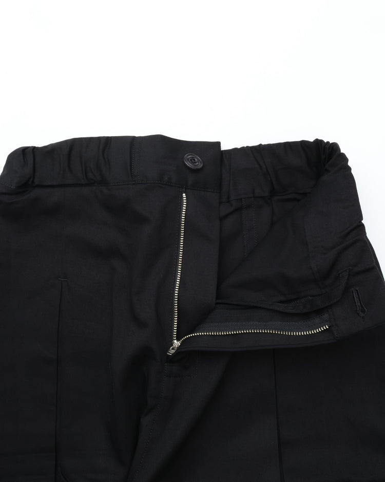 sage NATION BOX PLEAT TROUSER BLACK