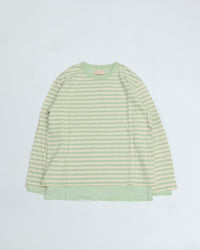 MEYAME  BORDER DOUBLE LONG SLEEVE TEE GREEN