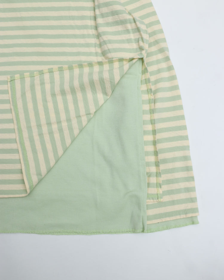 MEYAME  BORDER DOUBLE LONG SLEEVE TEE GREEN