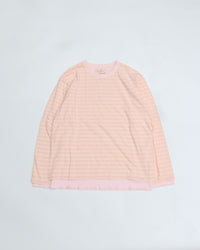 MEYAME BORDER DOUBLE LONG SLEEVE TEE PINK