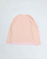 MEYAME BORDER DOUBLE LONG SLEEVE TEE PINK